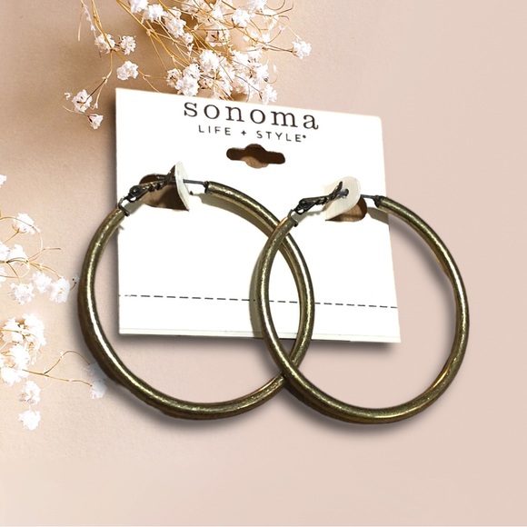 Sonoma Life + Style Gold Plated Hoop Earrings | NWT | click-it backs, simple - Picture 2 of 3